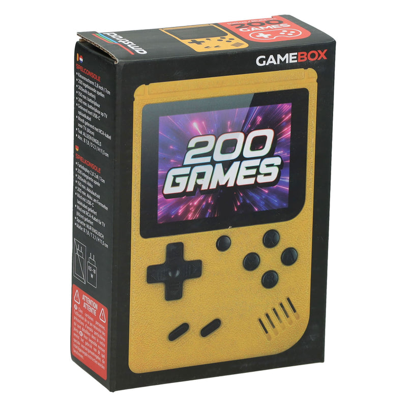 Afbeelding laden in galerijviewer, Gamebox - draagbare spel console met 200 spellen - geel

