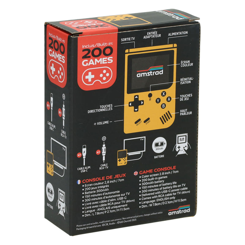 Afbeelding laden in galerijviewer, Gamebox - draagbare spel console met 200 spellen - geel

