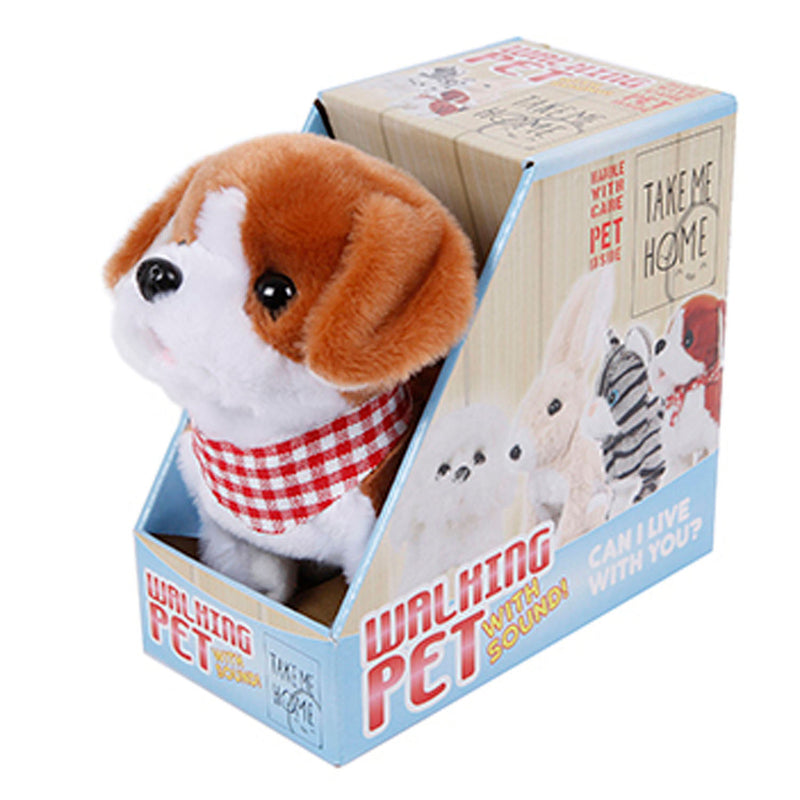 Afbeelding laden in galerijviewer, Take me home loophond pluche 17 cm junior wit bruin
