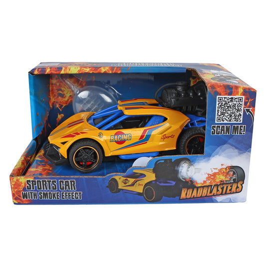 Roadblasters pull-back raceauto met rook, licht en geluid