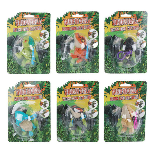 Dinoworld bijtende dinosaurus sleutelhanger, 12cm