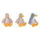 Mini club pluche knuffel eend - zachte speelgoed eend 18cm multi kleuren.