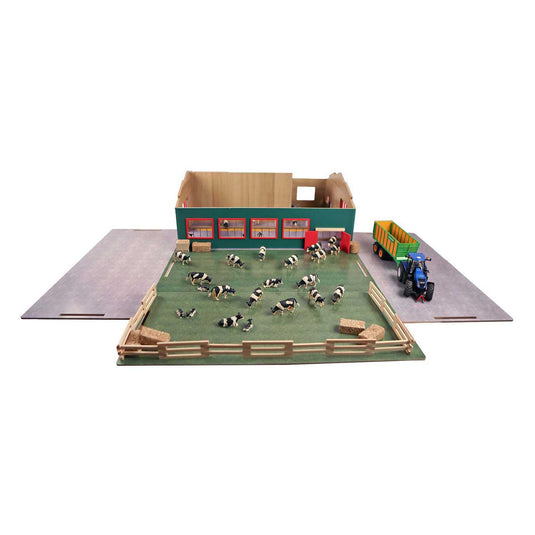 Kids globe loopstal met berging en weiland 1:32 75x68x28cm