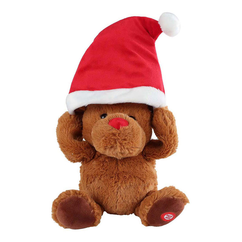 Afbeelding laden in galerijviewer, Take me home dansend rendier met kerstmuts en muziek
