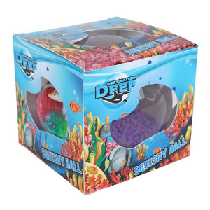 Lobbes oceaan bal speelgoed transparant met zeedieren 9cm anti-stress.