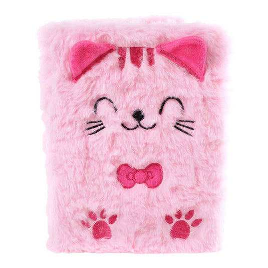 Glamour fluffy kat notitieboek a5 roze - 80pag.