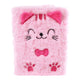 Glamour fluffy kat notitieboek a5 roze - 80pag.