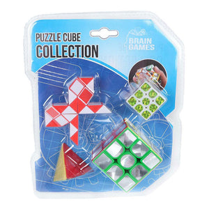 Brain games puzzelkubus set - 4 stuks - educatief speelgoed.