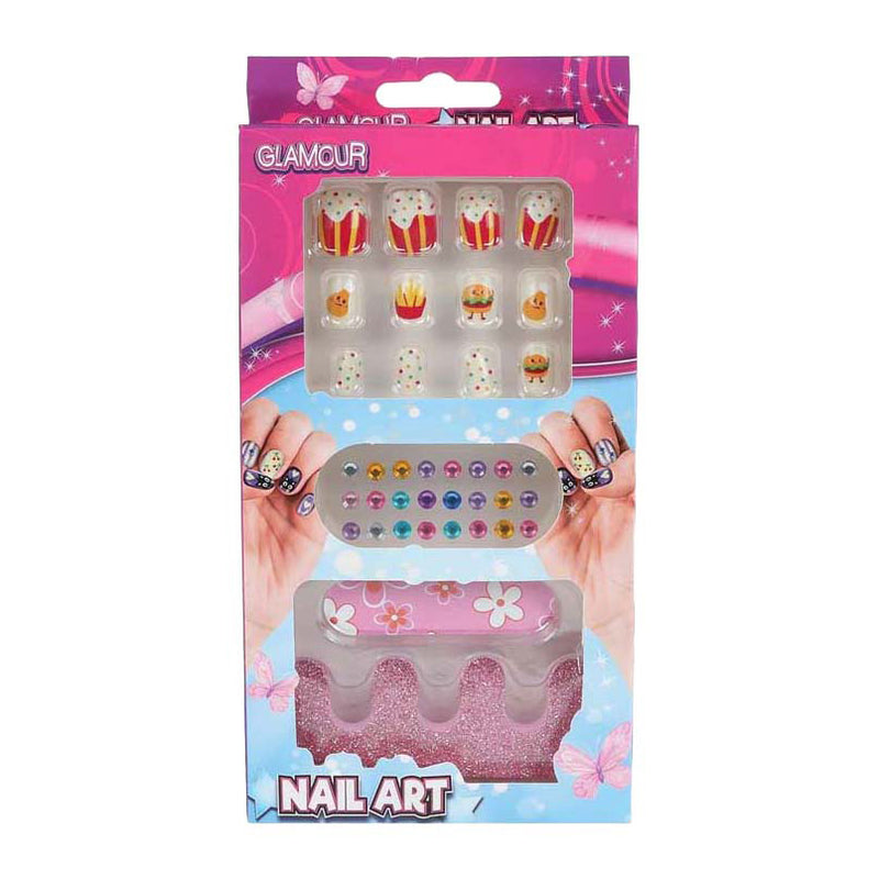 Afbeelding laden in galerijviewer, Glamour kunstnageltjes met diamantjes - 12st.
