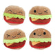 Fluffy menu zak met 4 hamburgers pluche - 40cm