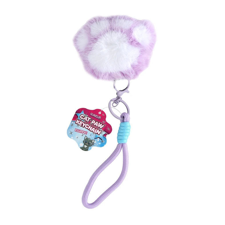 Afbeelding laden in galerijviewer, Glamour fluffy sleutelhanger kattenpootje
