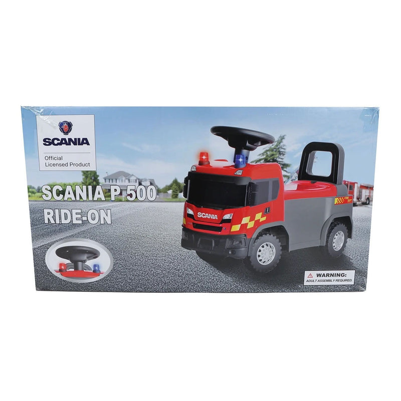 Afbeelding laden in galerijviewer, Scania brandweer loopauto met geluid - 60,5 cm
