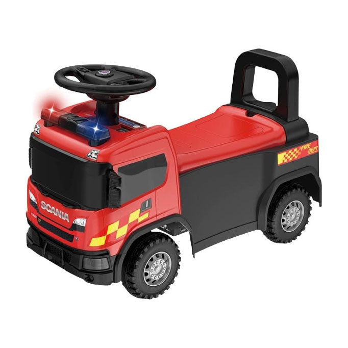 Afbeelding laden in galerijviewer, Scania brandweer loopauto met geluid - 60,5 cm
