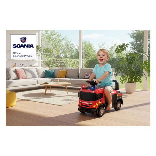 Scania brandweer loopauto met geluid - 60,5 cm