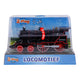 2-play locomotief met licht en geluid pull-back 14 cm zwart