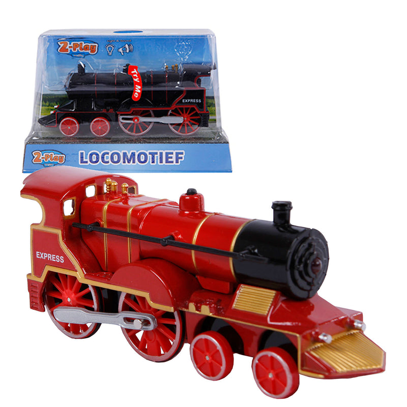 Afbeelding laden in galerijviewer, 2-play locomotief met licht en geluid pull-back 14 cm zwart
