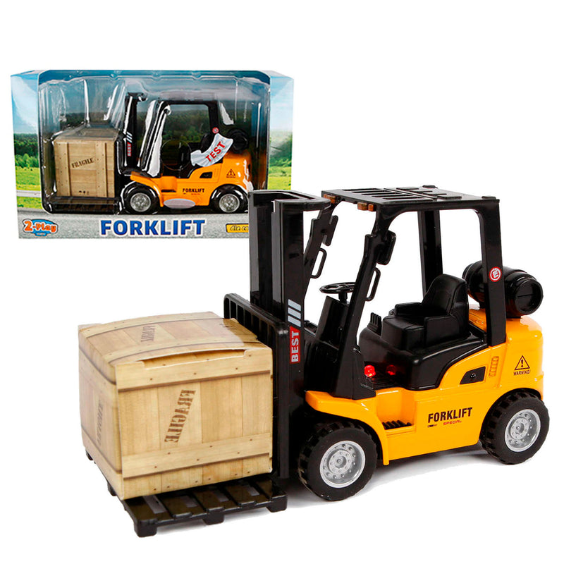 Afbeelding laden in galerijviewer, 2-play vorkheftruck pull-back - met licht en geluid - 14 cm - vanaf 4 jaar
