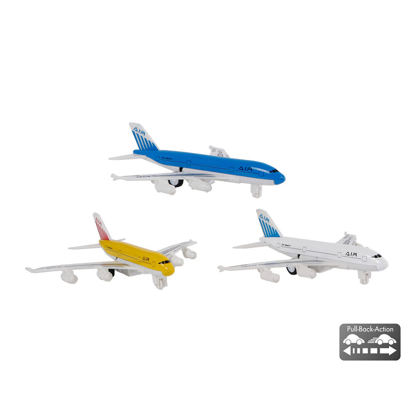 Afbeelding laden in galerijviewer, 2-play die-cast pull back vliegtuig, 14cm

