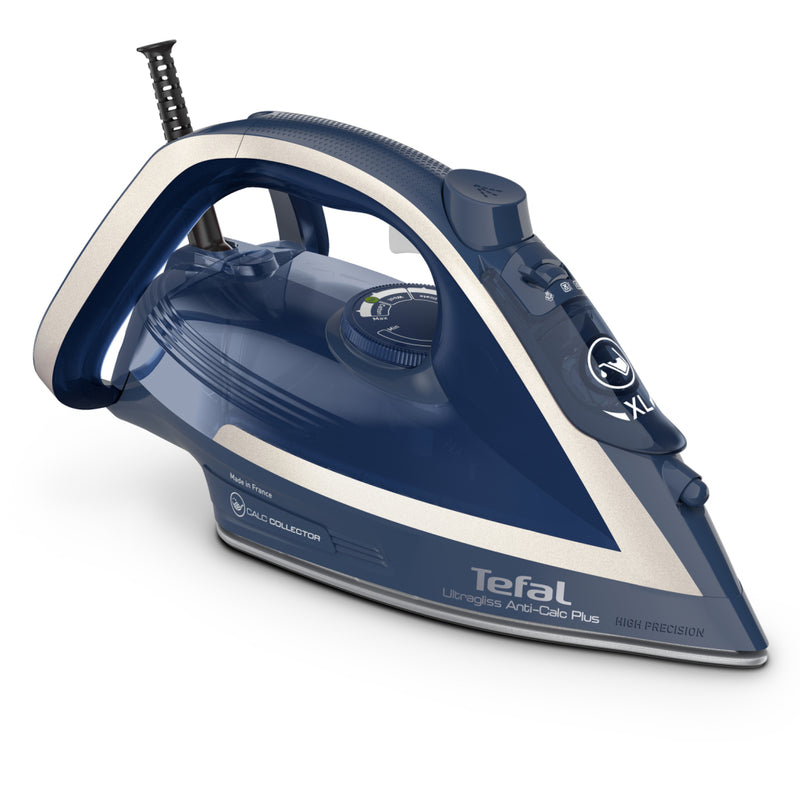 Afbeelding laden in galerijviewer, Tefal fv6830 ultragliss anti-calc plus stoomstrijkijzer blauw zilver
