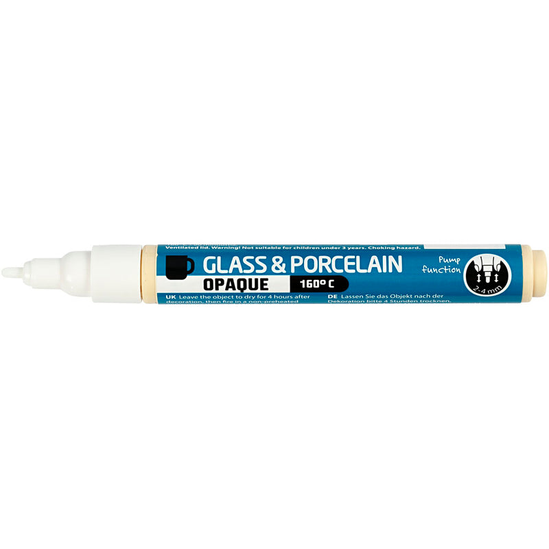 Afbeelding laden in galerijviewer, Creativ company cc glas- en porseleinstift dekkend wit
