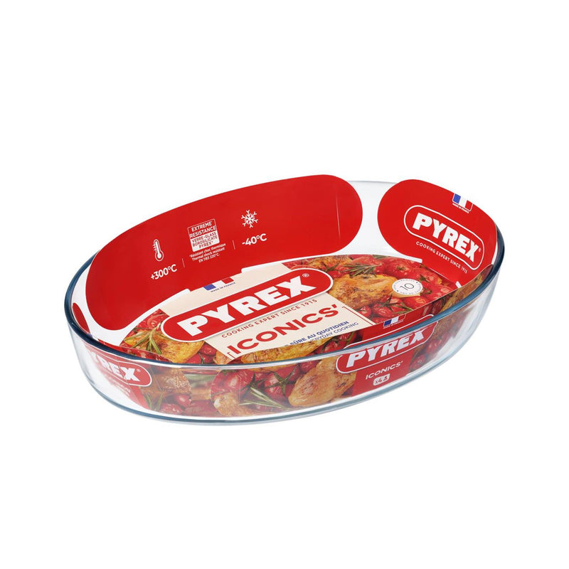 Afbeelding laden in galerijviewer, Pyrex ovenschaal ovaal 3l 35x24cm
