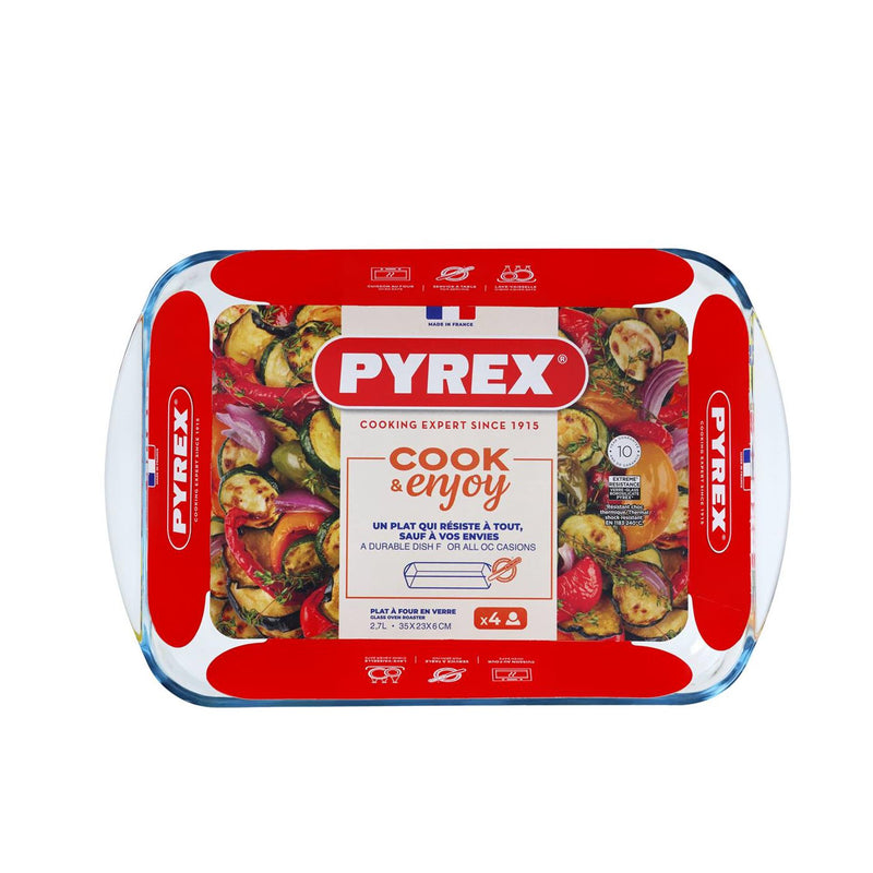 Afbeelding laden in galerijviewer, Pyrex rechthoekige glazen ovenschaal 2,6 liter 35 x 23 x 5 cm - ovenschotel schalen - bakvorm
