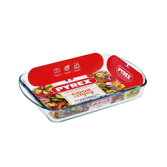 Pyrex rechthoekige glazen ovenschaal 2,6 liter 35 x 23 x 5 cm - ovenschotel schalen - bakvorm