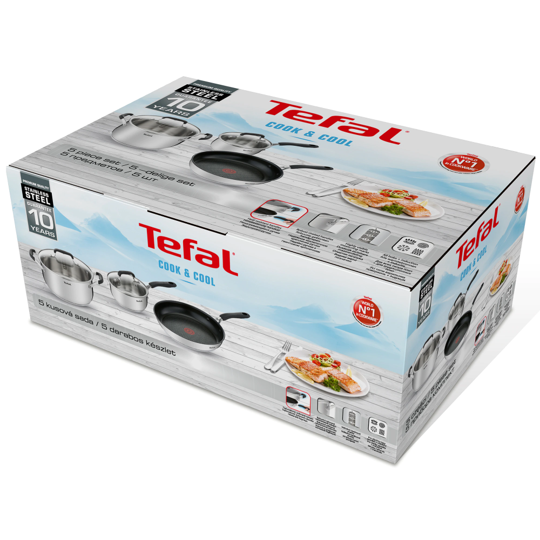 Afbeelding laden in galerijviewer, Tefal Kookgerei Tefal Cook Cool Pannenset 3-delig
