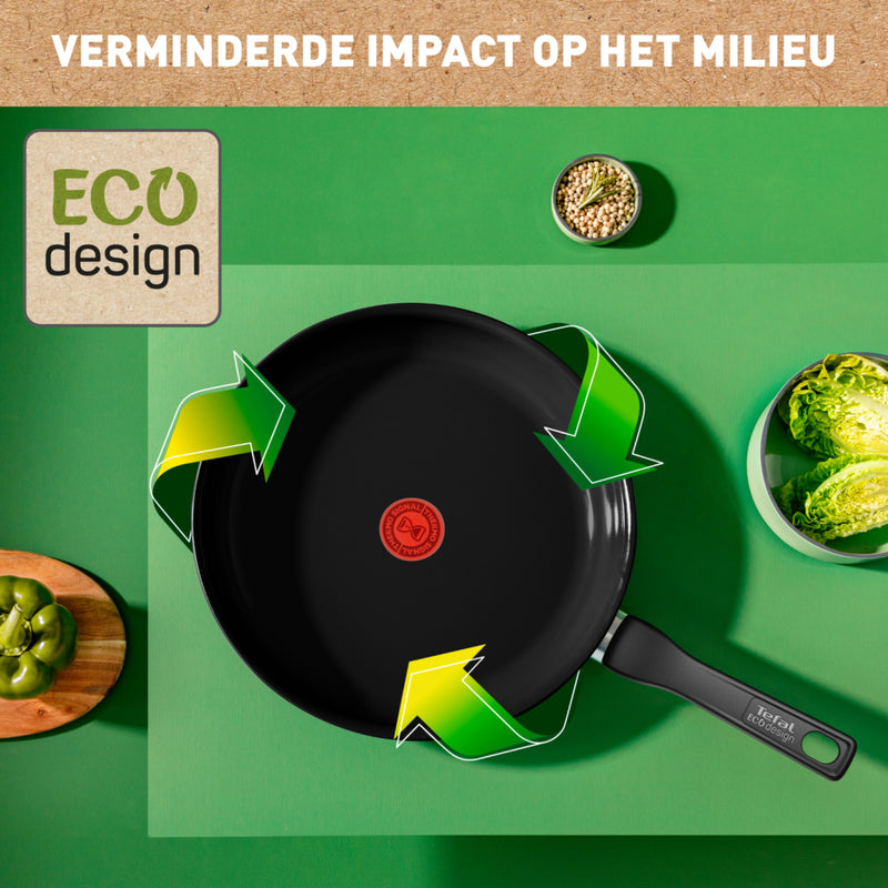 Afbeelding laden in galerijviewer, Tefal kookgerei tefal renew black koekenpan 28 cm zwart
