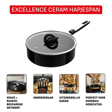 Tefal excellence ceramic hapjespan ø24cm + deksel