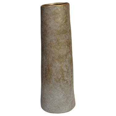 Mansion atmosphere vaas isa beige wit keramek 13x37.5cm