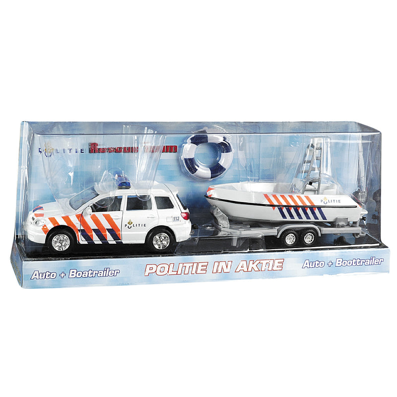 Afbeelding laden in galerijviewer, Politieauto + Boottrailer
