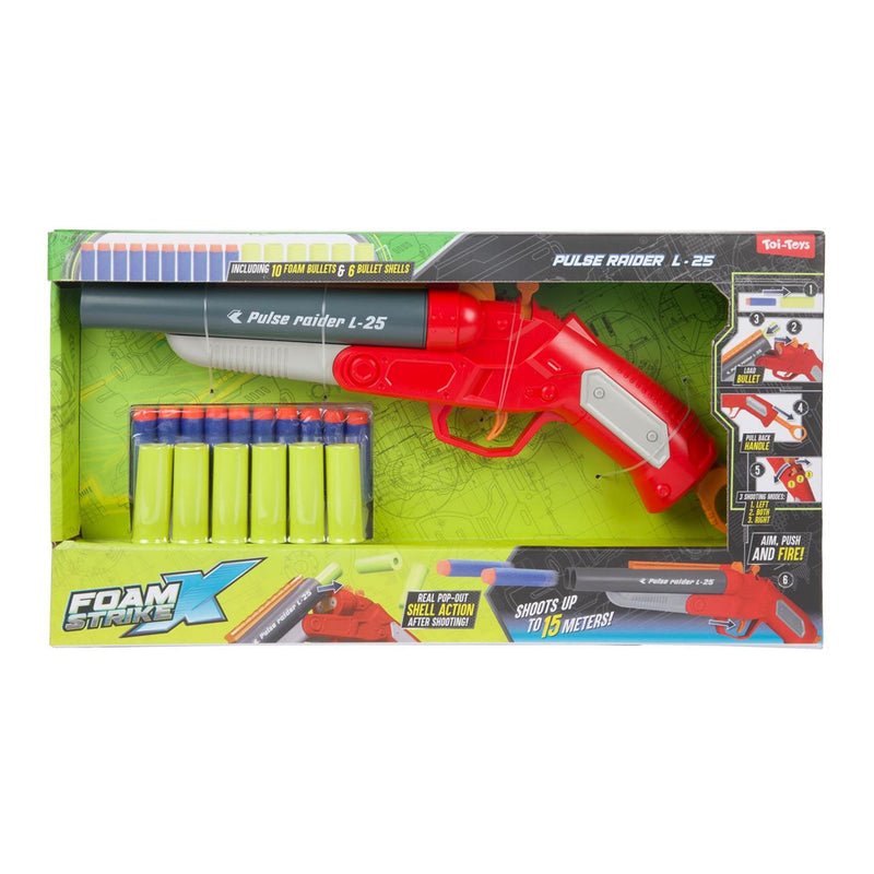 Afbeelding laden in galerijviewer, Toi-toys foam strikex pistool -pulse raider l-25- met hulzen
