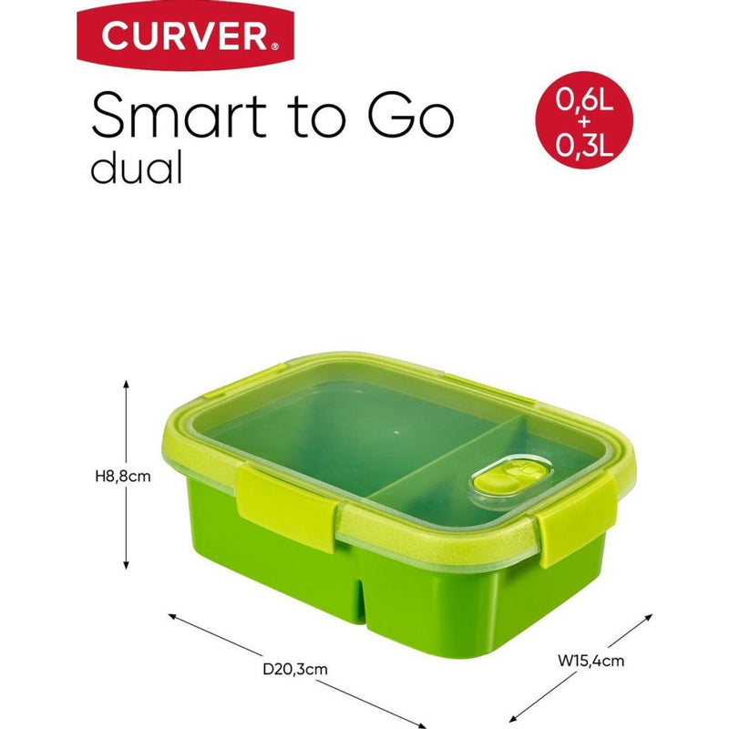 Afbeelding laden in galerijviewer, Curver smart to go duo lunchbox 0,6+0,3l
