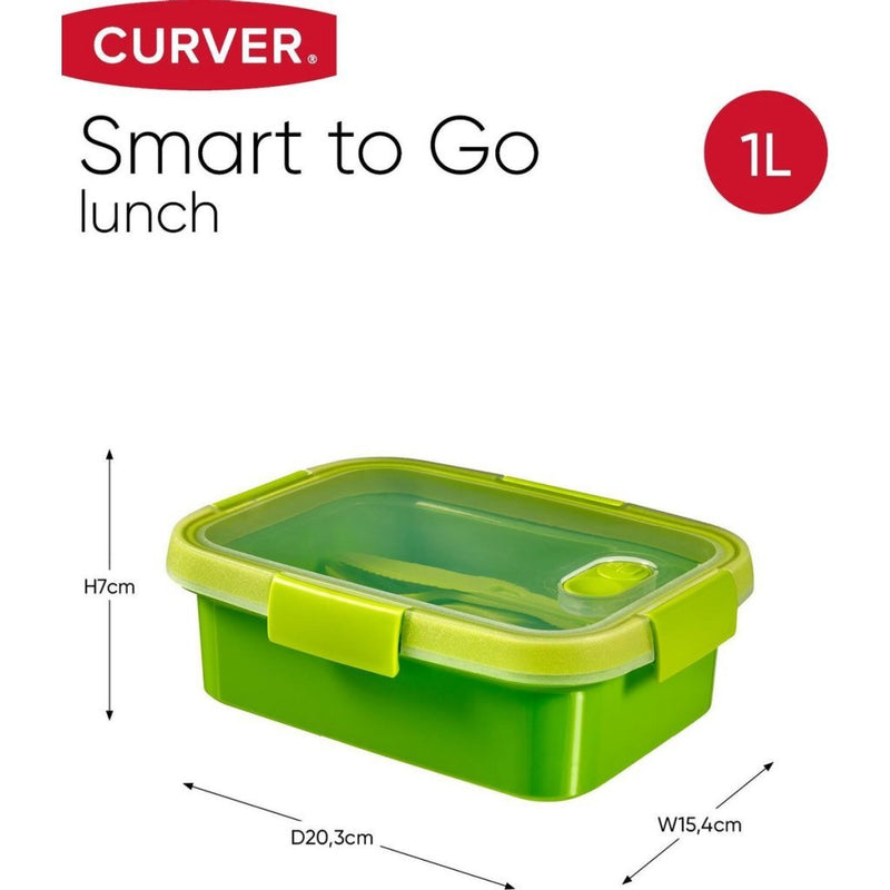 Afbeelding laden in galerijviewer, Curver smart to go lunchbox 1l + bestekset
