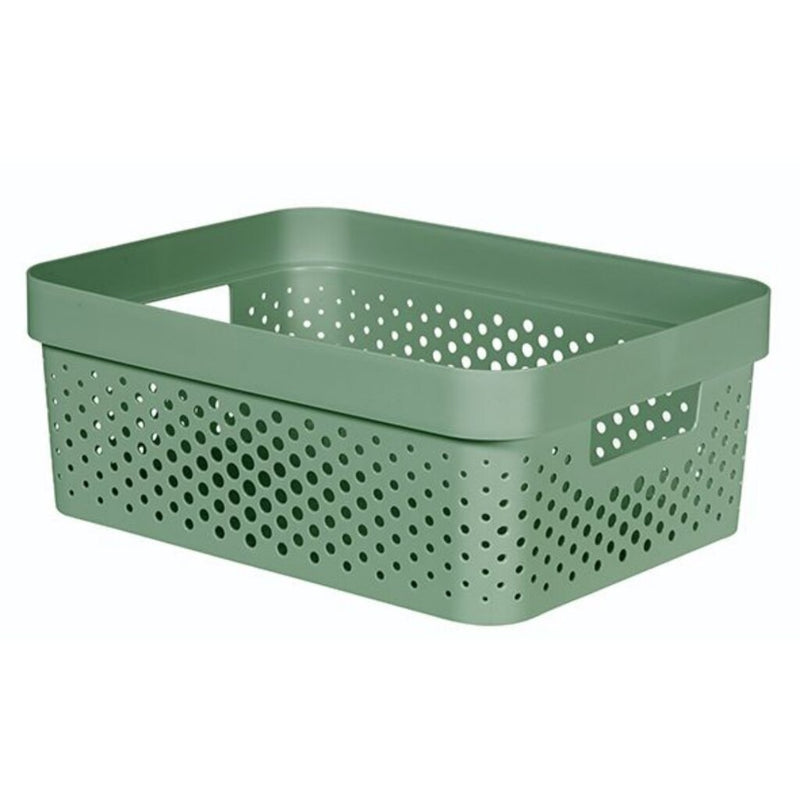 Afbeelding laden in galerijviewer, Curver infinity dots opbergmand 11l groen
