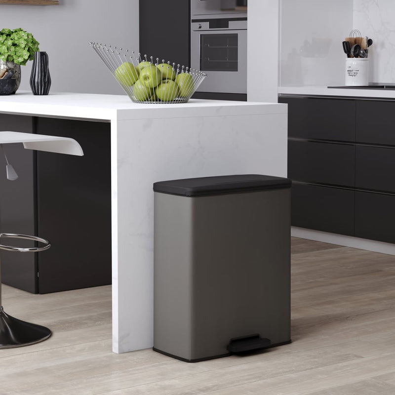 Afbeelding laden in galerijviewer, Curver pedaalemmer deco duo 26+26 l koelgrijs
