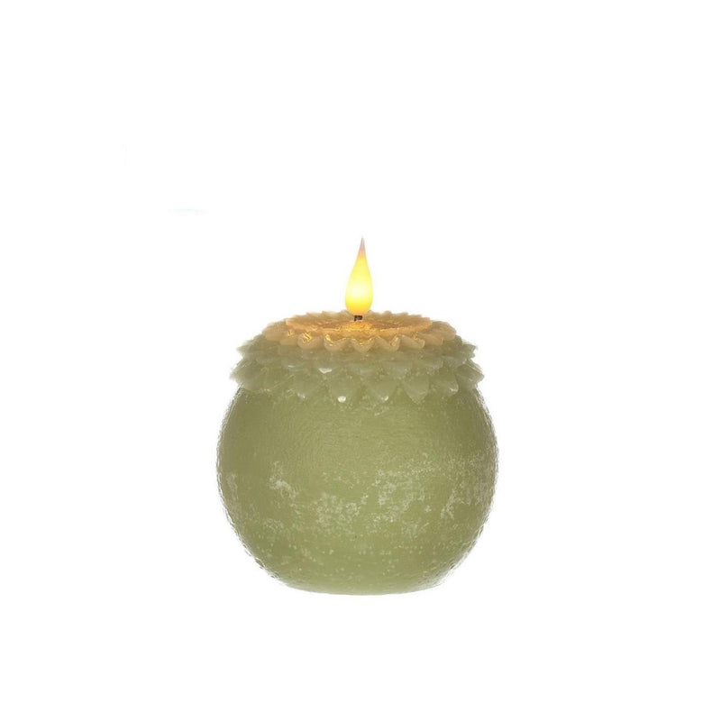Afbeelding laden in galerijviewer, Ideas 4 seasons led kaars wax bloem parel groen ø9xh12cm
