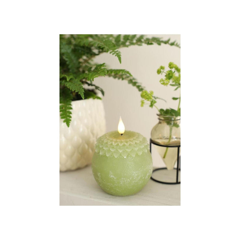 Afbeelding laden in galerijviewer, Ideas 4 seasons led kaars wax bloem parel groen ø9xh12cm

