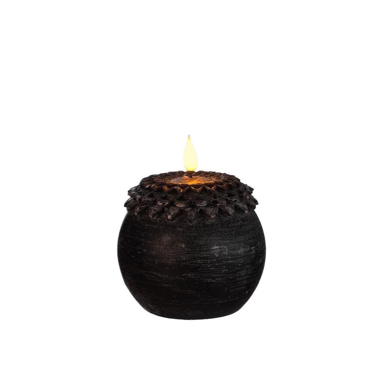 Afbeelding laden in galerijviewer, Ideas 4 seasons led kaars wax bloem parel zwart ø9xh12cm
