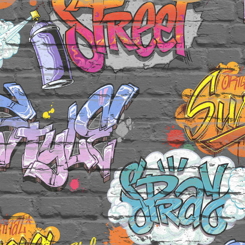 Afbeelding laden in galerijviewer, Dutch wallcoverings behang graffiti meerkleurig l179-01
