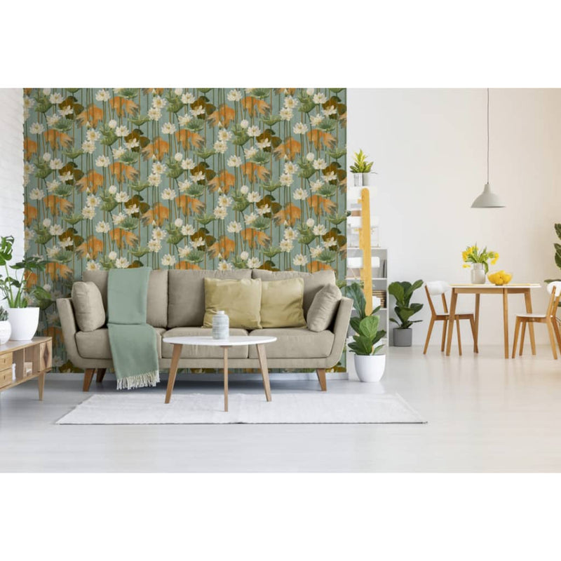 Afbeelding laden in galerijviewer, DUTCH WALLCOVERINGS DUTCH WALLCOVERINGS Behang Fish Flower groen
