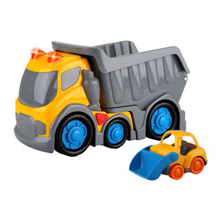 Afbeelding laden in galerijviewer, Kiddygo dump truck met licht en geluid 31 cm
