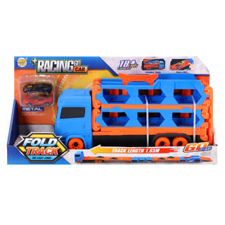 No brand pop-up auto transporter met 2 metal auto's | 2 stuks