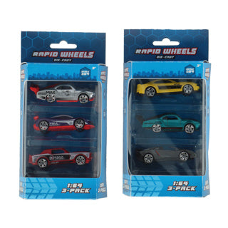 Afbeelding laden in galerijviewer, Rapid wheels auto die cast 3 pack assorti | 6 stuks
