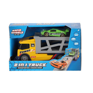 Afbeelding laden in galerijviewer, Rapid wheels auto transporter + die cast auto 8 assorti | 4 stuks
