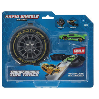 Afbeelding laden in galerijviewer, Rapid wheels auto launcher met die cast auto in autoband opberg assorti | 6 stuks
