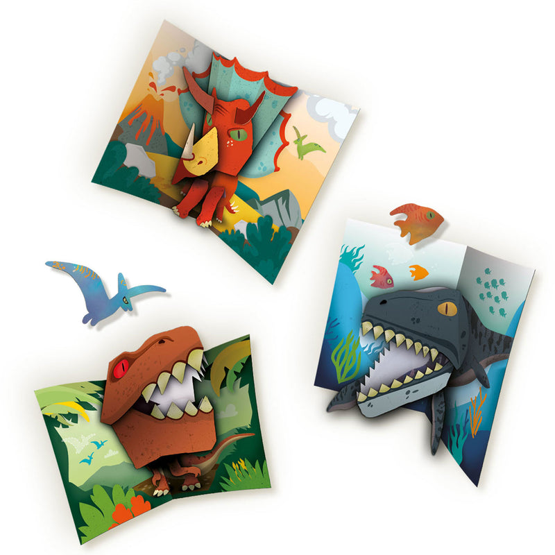 Afbeelding laden in galerijviewer, SES Pop-up Kaarten Dino's

