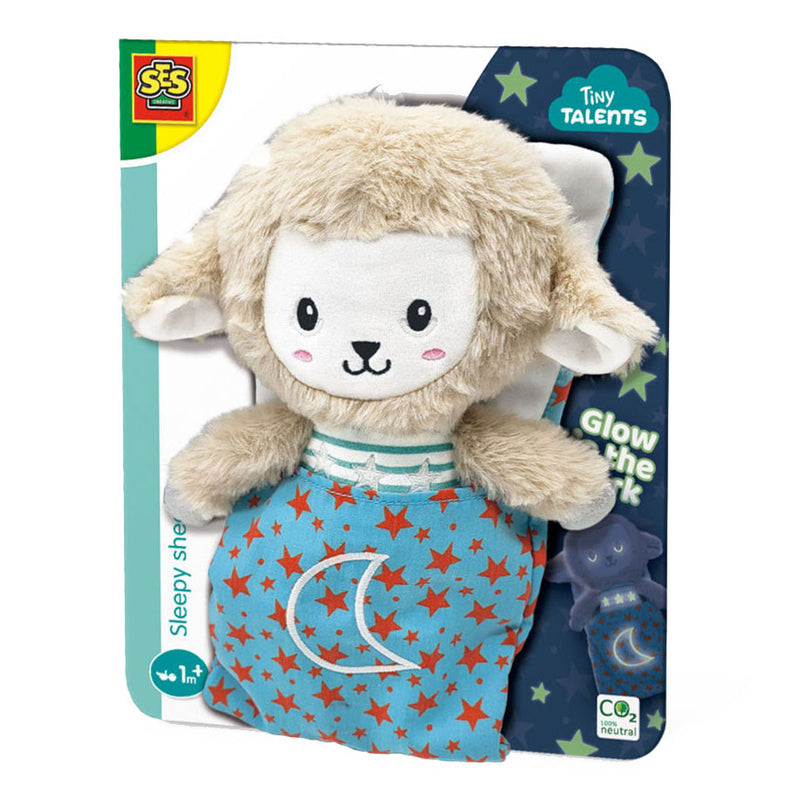 Afbeelding laden in galerijviewer, Ses tiny talents sleepy schaap - night buddy glow in the dark
