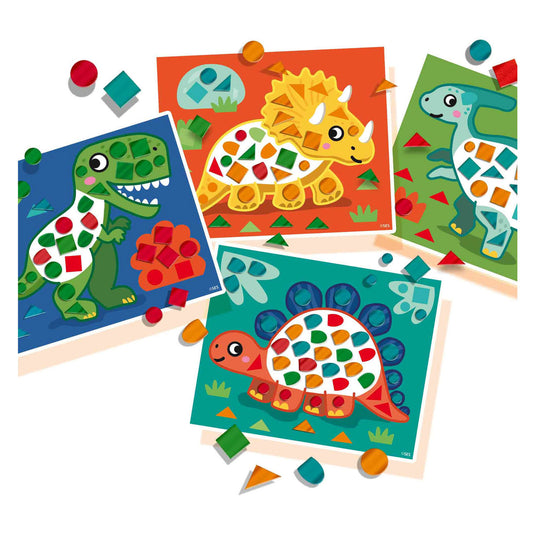 Ses creative ses ik leer dino's mozaïeken